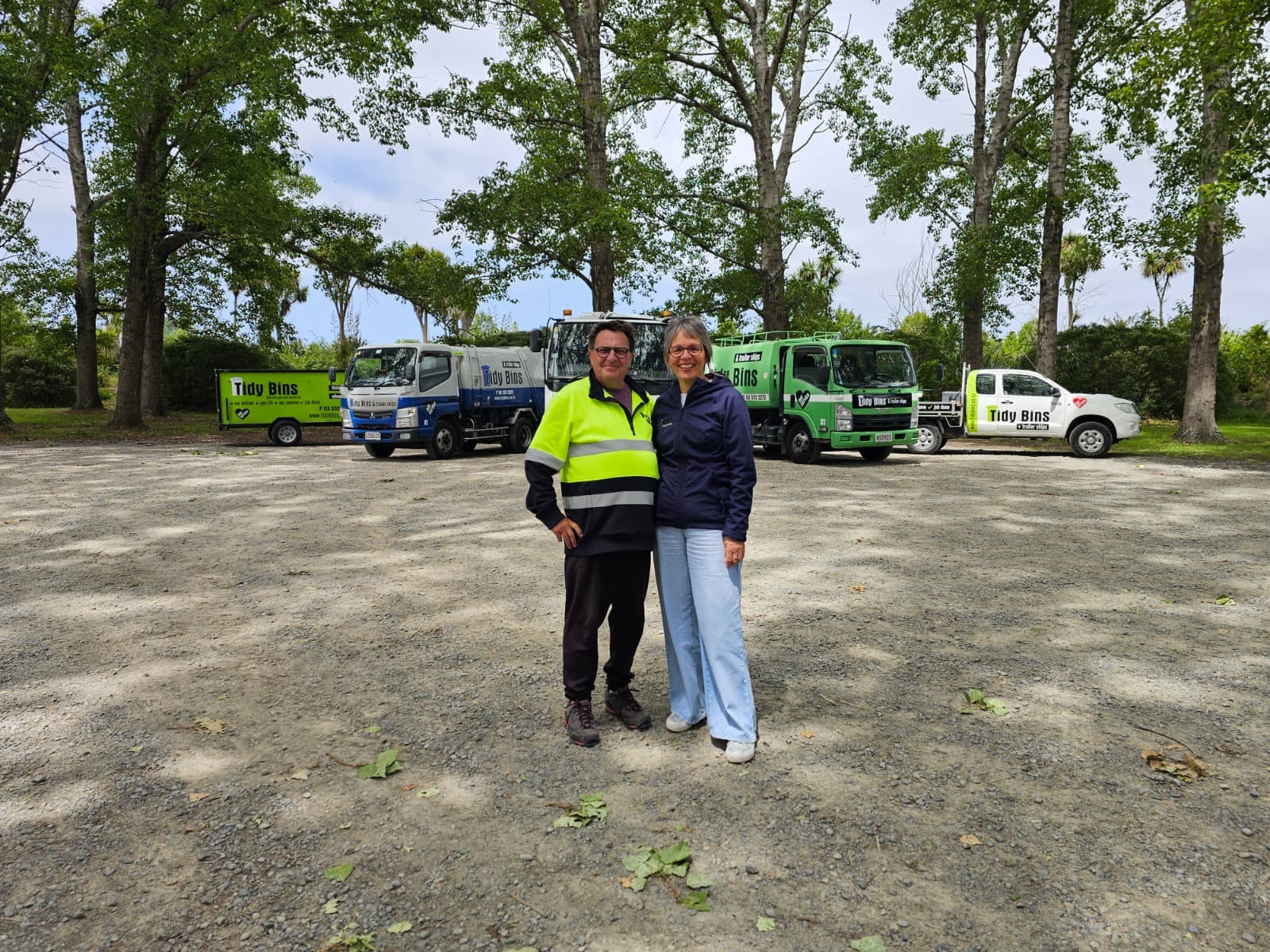 Kevin and Lynnette with the Tidy Bins fleet